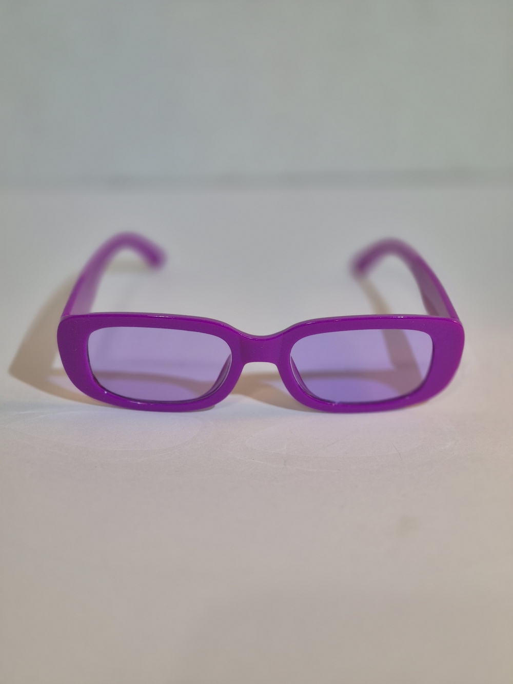 Womens Purple Rectangular Fashion Sunglasses
